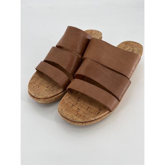 Kork-Ease Menzie Leather Platform Wedge Sandals Sz 10M Brown Summer Vacation - Picture 1 of 10